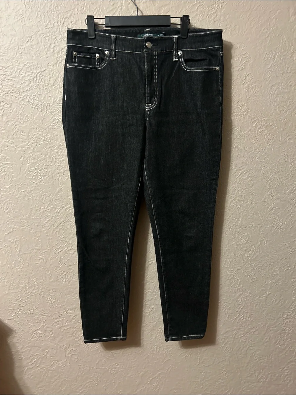 Ralph Lauren Black Skinny Men’s Jeans with Contrast Stitching